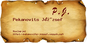Pekanovits József névjegykártya